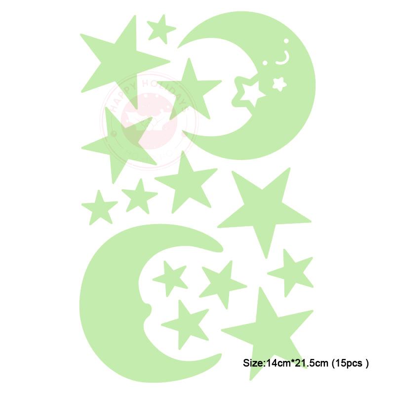 

Children s Room Bedroom Creative Wall Decoration Sticke DIY Luminous Stars Moon Environmental Protection Removable PVC Sticker