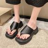 Summer New Thick-soled Toe Cool Slippers Women's Outer Wear Color Heightened Flip-flops Muffin Bottom Casual Sandals