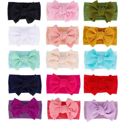 Stretch Toddler Turban Kids Bow Headband Corn Hair Band Children Headwear UK~