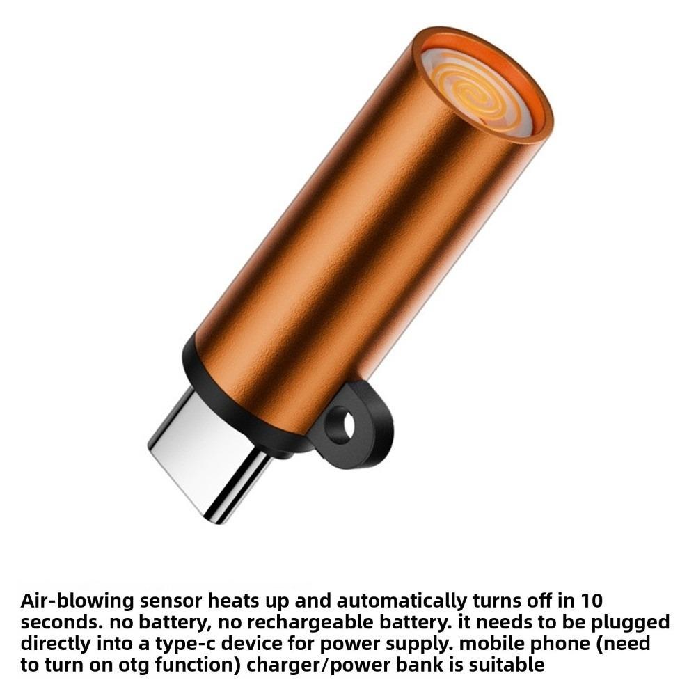 Flameless Type-C Cigarette Lighter Windproof No Need Charging Portable USB-C Lighter Safe Electric Blowing Air Lighter