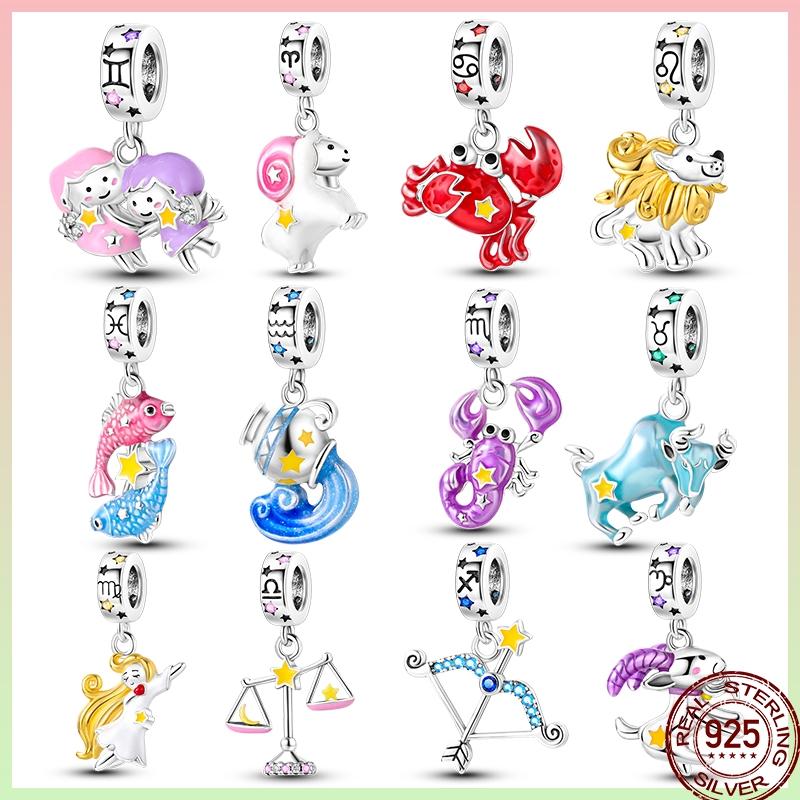 12 Constellation Series Charms Copper Constellation Pendant Suitable For Pan Original Bracelet Diy Jewelry Gift