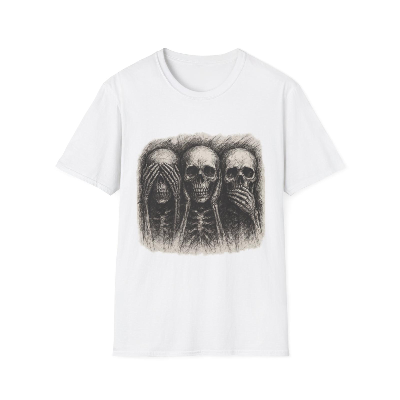 Mens Skull T-shirt Graphic Tees Skeleton Apparel Clothing Skulls Accessories S