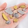 5 pièces Acier Inoxydable 18K Cadres Lune Ovale Bezels Vides Base Pendentif Cœur Géométrique Charme Boucle d'Oreille Fabrication de Bijoux