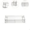 Table Side Basket Storage Rack Organizer Expansion Attachment Folding Accessories for