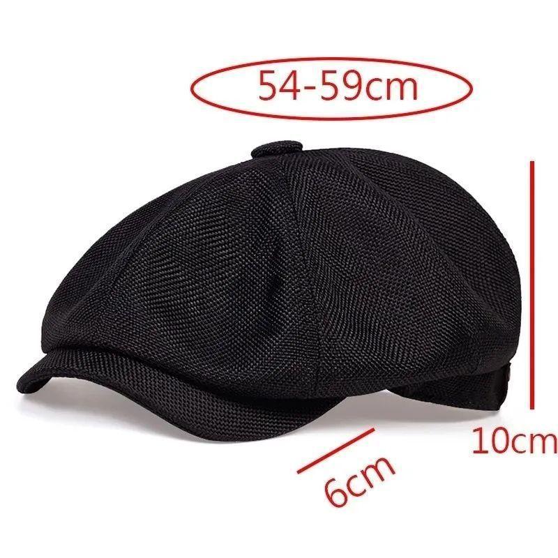 Hemp Octagon Hat Artistic Youth Beret Spring Fall Cap Foreign Trade Hat Men's and Women's Newspaper Boy Hats