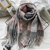 Extra Long Imitation Cashmere Plaid Scarf for Women Winter Fashion Tassel High End Shawl Literary Men's Scarf