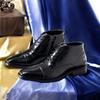Large size new autumn and winter Martin boots low tube dress leather boots men's Chelsea fashion shoes side pull