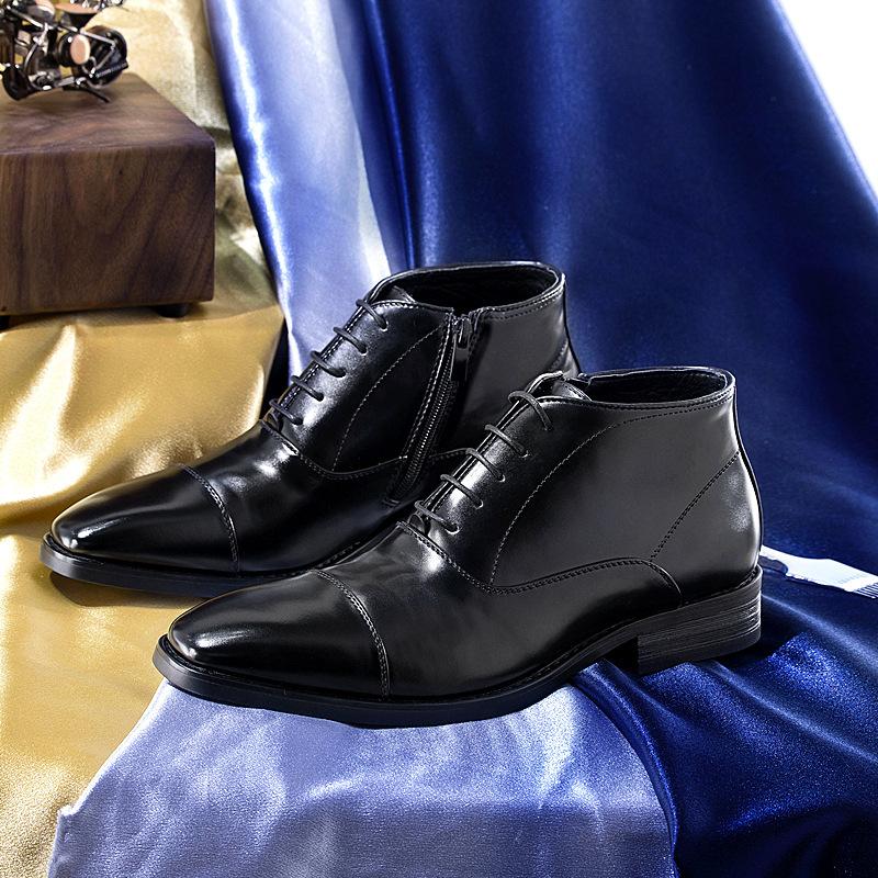 Large size new autumn and winter Martin boots low tube dress leather boots men's Chelsea fashion shoes side pull