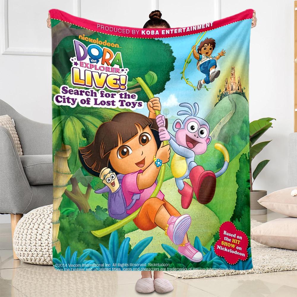 Dora Explorer Blanket Ultra-Soft Suitable for Picnics Livingroom Seaside Four Seasons Multipurpose Warmthful Decor Gifts For Family Or Friends