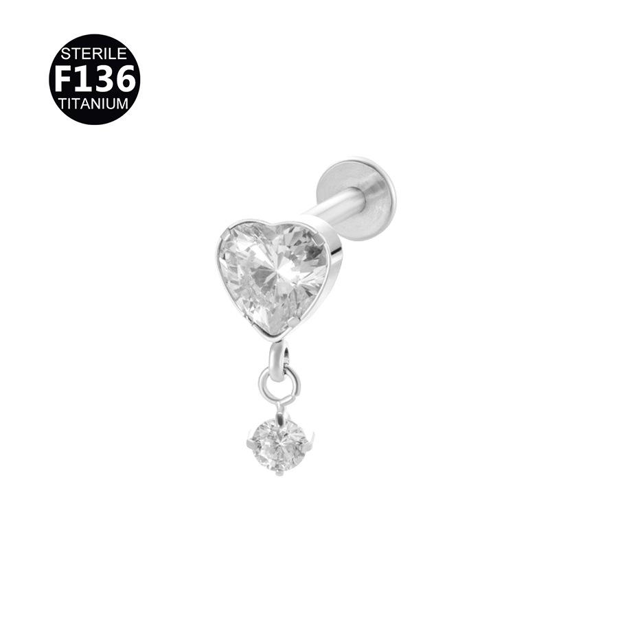 F136 Titan Zirkon Hänge Tragus Stud Brosk Piercing Smycken