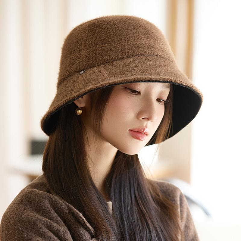 

French Casual Thickened Double sided Fisherman s Hat Outdoor Travel Versatile Windproof Hat Showing Face Small Thermal Basin Hat New One Size