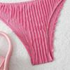 Small Fresh Fabric Drawstring Strap Swimsuit Women Bikini