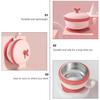 1 pièce Bol Rose en Acier Inoxydable à Conservation de Chaleur avec Ventouse