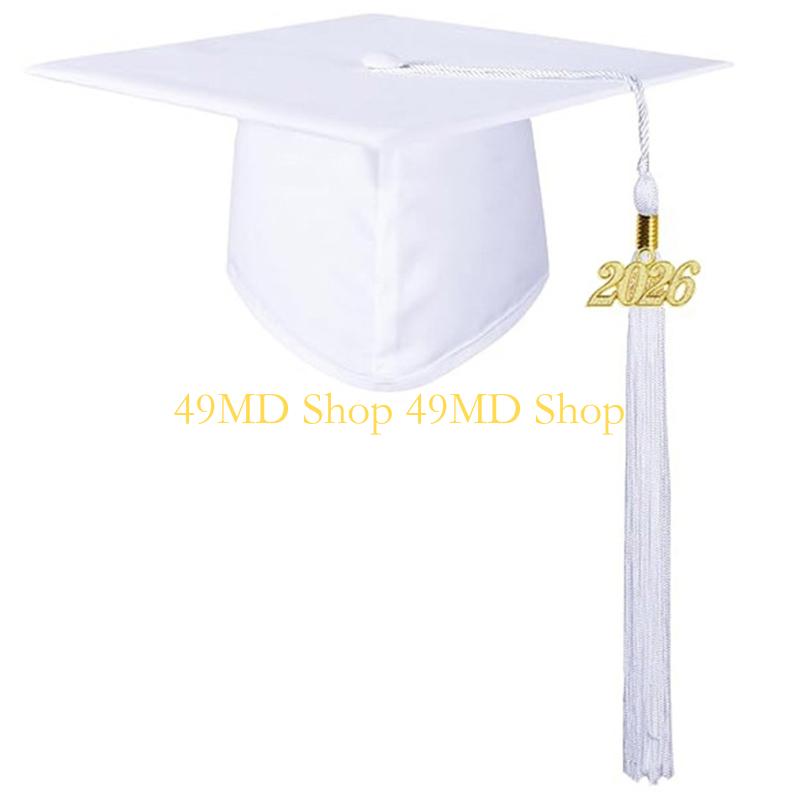 49MD Classical Graduation Mortarboard 2026 for Ceremonies Comfortable Design child белый