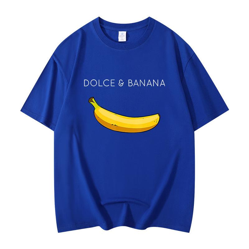 Summer Men's T-shirt High Quality 100% Cotton Funny Banana Printing Casual Loose O-neck Men Short Sleeve T-shirt Male Tees Tops