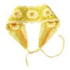 Fascia in maglia floreale estiva Turbante elasticizzato Fascia per capelli con fiore all'uncinetto Copricapo Bandane Per Ragazze Donne Accessori per capelli