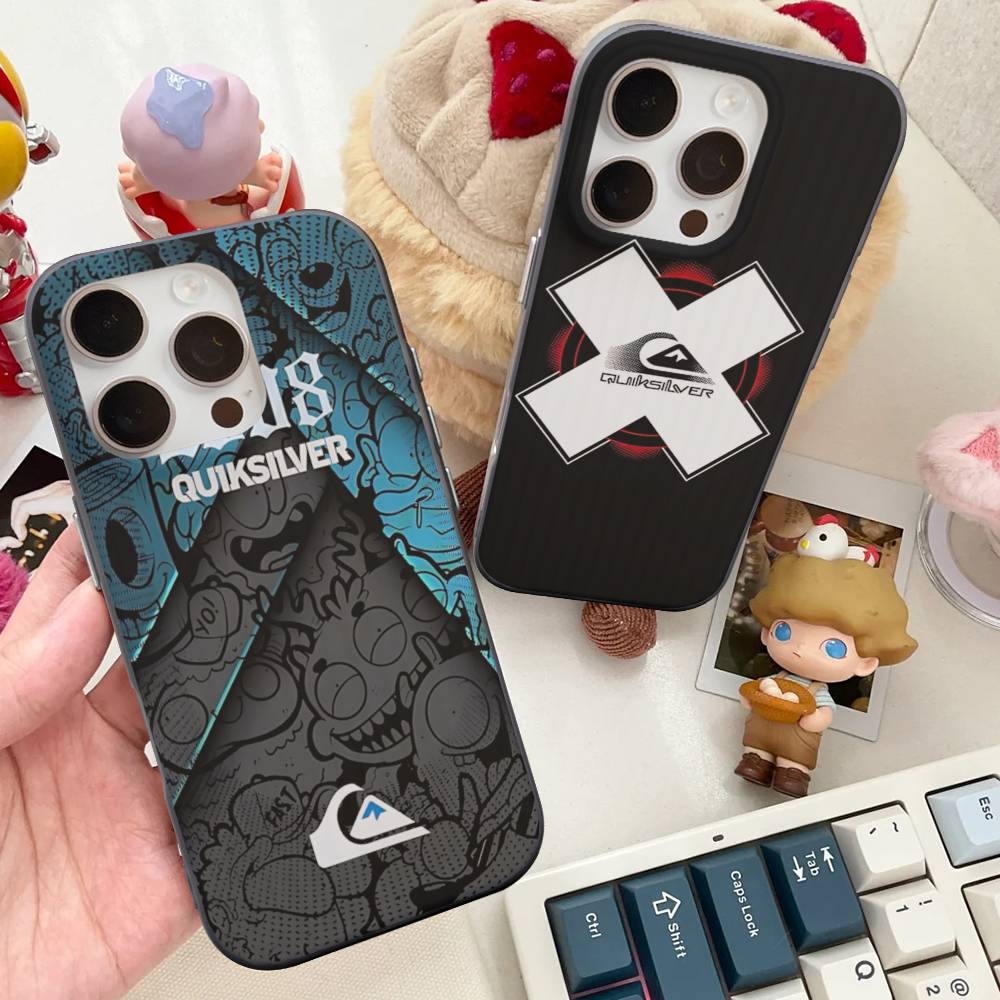Surf Brand Q-QuiksilverS Logo Phone Case For IPhone 11 12 13 14 15 16 17 Pro Max PLUS Pro Wave Corrugated Silicone Case