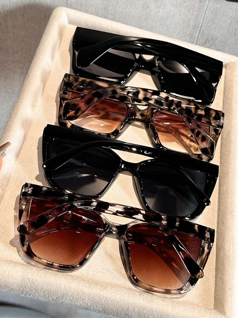 4PCS Classic Fashion Cat Eye&Square Plastic Frame Women Sunglasses For Men Daily Life Shades Eyewear Accessories.