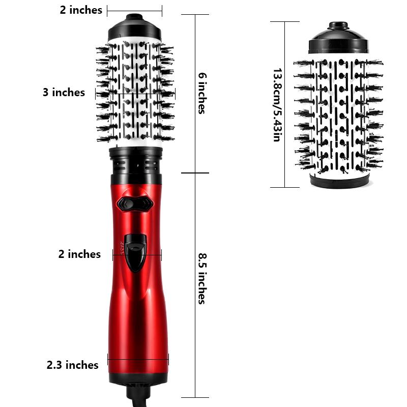 2 In 1 Rotating Electric Hair Straightener Brush Hair Curler Hair Dryer Brush Hot Air Comb Negative Ion Hair Styler Comb