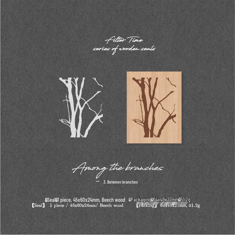 Yan Ji Beech Wood Retro Stamp: Floral & Plant Pattern for DIY Journals & Decor