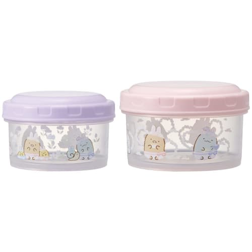 Skater Food Container, Storage Container, Lunch Box, Sumikko Gurashi Rabbit Garden, S/M, Set of 2, Made in Japan, RFC2S-A
