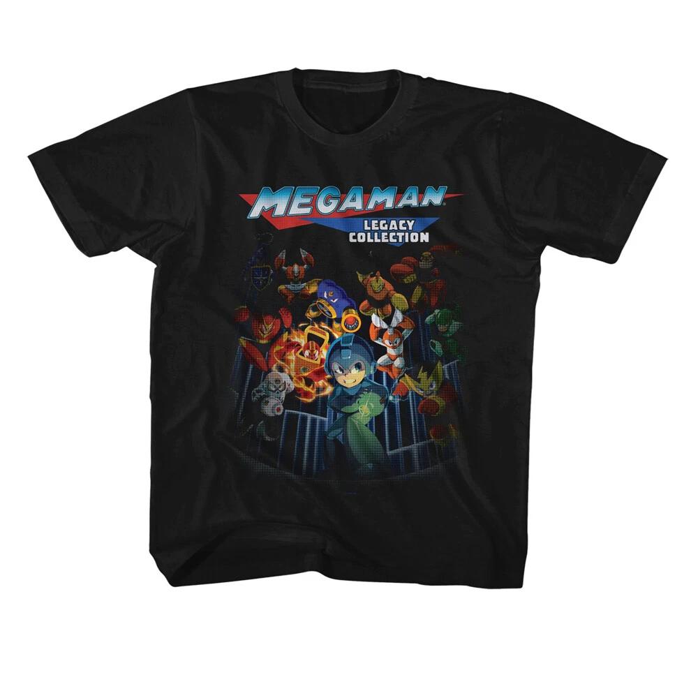 Mega Man 80 s Video Game Legacy Collection Collage Youth T Shirt Gamer Merch S
