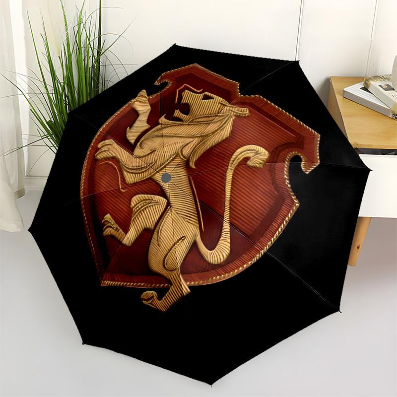 

1pc Lion Shield Automatic Folding Umbrella - Sturdy 8-Rib Polyester Canopy,Sun-Defying Travel Companion yy251023158