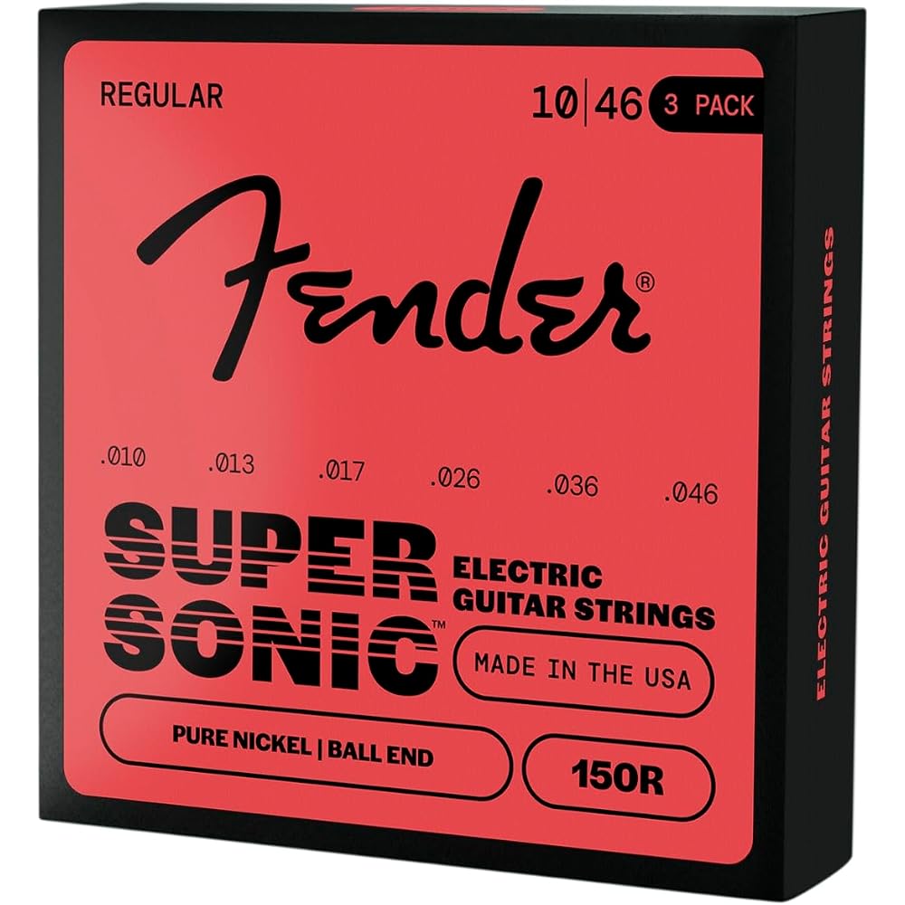 Fender Electric Guitar Strings SuperSonic™ 150R Guitar Strings, Pure Nickel, Ball End, Gauges .01...