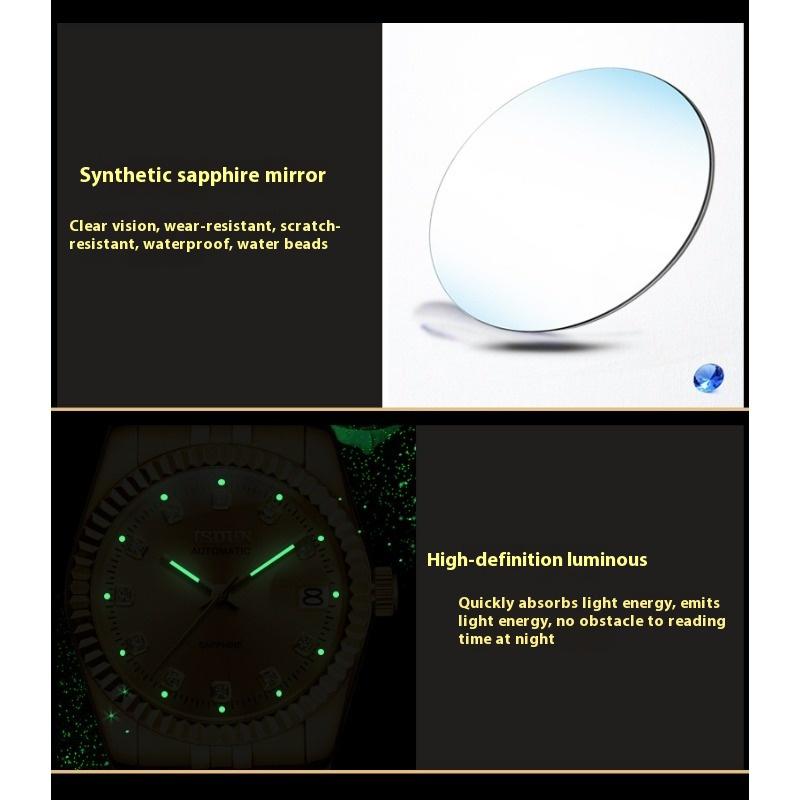 Top Brand Men's Classic Diamond Luminous Watch Retro Quartz Business Steel Waterproof Men's Watch