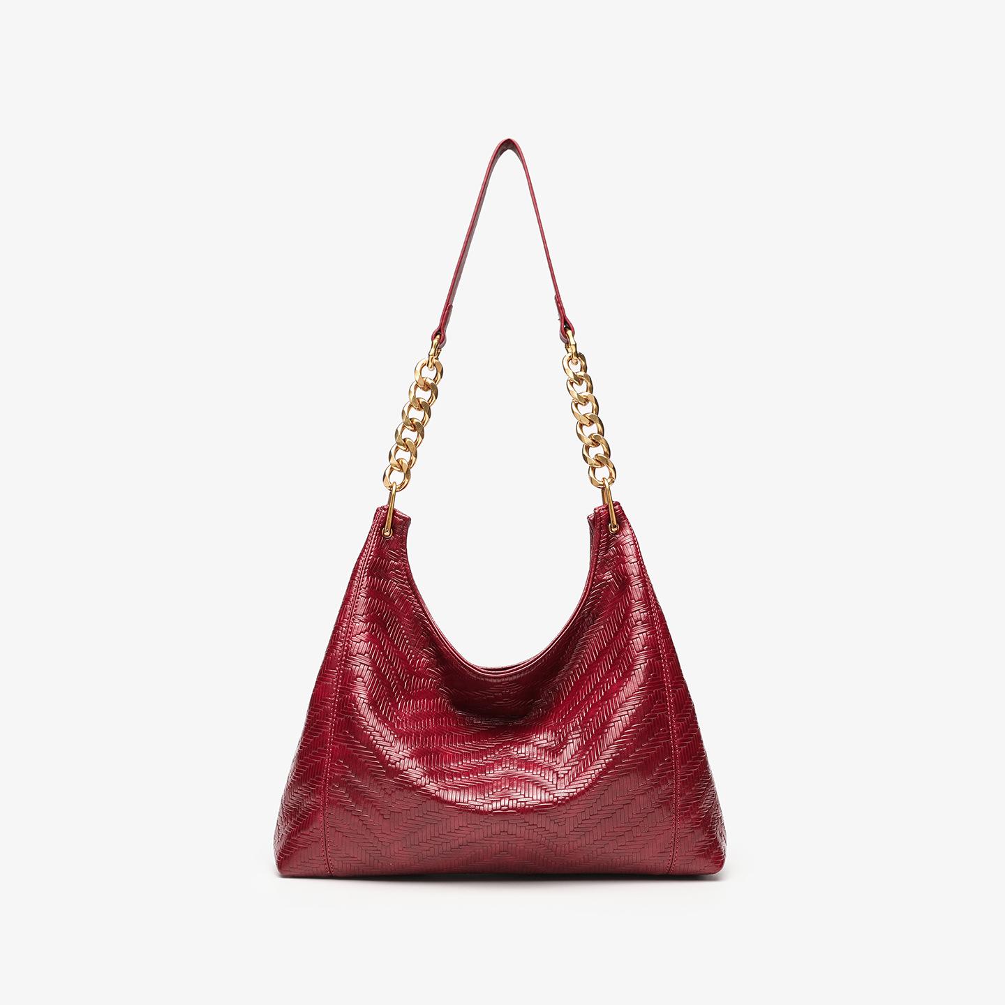 

Вместительная женская сумка для поездок на работу, сумка-тоут, весенне-летняя нишевая ретро-сумка через плечо/на одно плечо/под мышкой красный