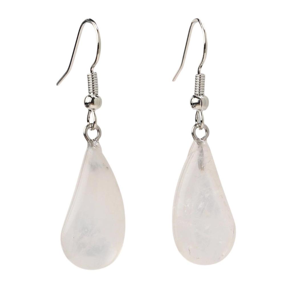 Green Aventurine & Pink Crystal Agate Water Drop Earrings for Women - Elegant Cross-Border Jewelry