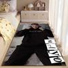 Sports Area Rug, Neymar Jr Black Blessed Hoodie Lifestyle Urban Portrait City Background Print, Fan Decor, Non-Slip Mat