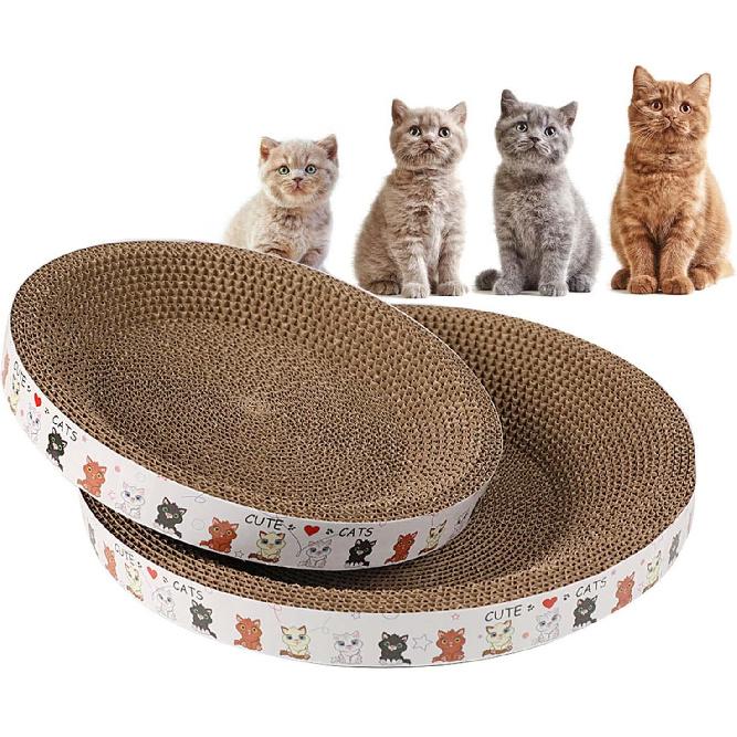 Round Scratching Board Toy Funny Claw Grinder Corrugated Paper Kitten Bed Wear-Resistant Scratcher Nest for Cats Scratcher Cardboard House Large