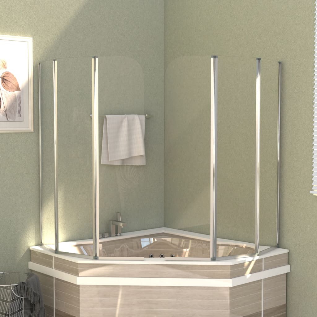 Vidaxl 2 Duschwandelemente für Badewanne, 104X130 Cm, Gehärtetes Glas, Transparent