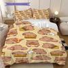 Cute Starry Bear Hug Three-piece set (1 * duvet cover + 2 * pillowcase, without core) 2D Flat Christmas birthday gift Bedding set