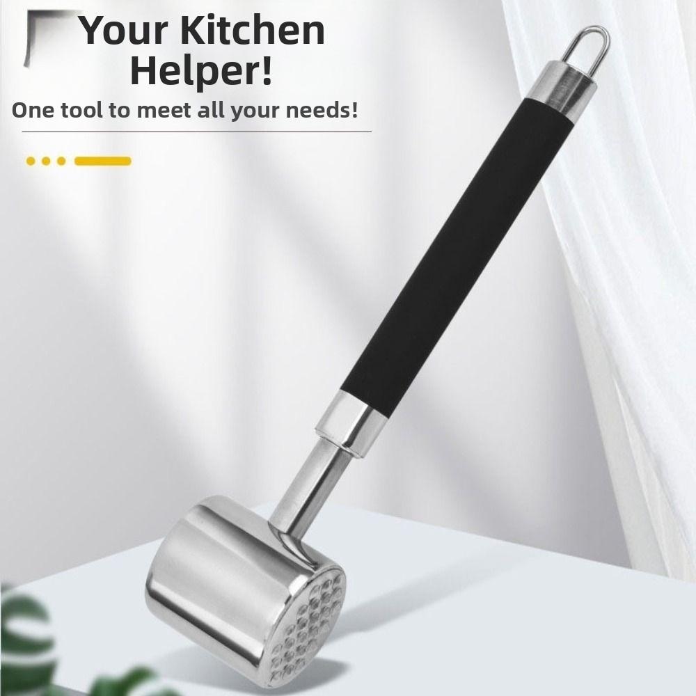 Stainless Steel Meat Hammer Double-side Rust-proof Loose Meat Tenderizer Textured Sides Flat Sides Kitchen Beef Hitting Tool