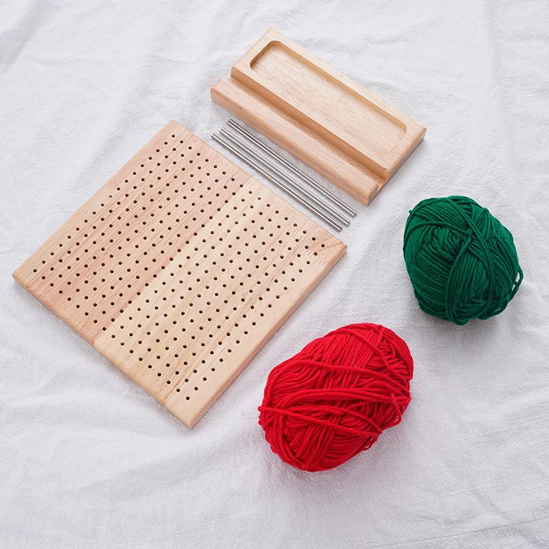 Knitting Crochet Board Send Grandma Crochet Board Square Wool Braided Styling Board Solid Wood Hole Board