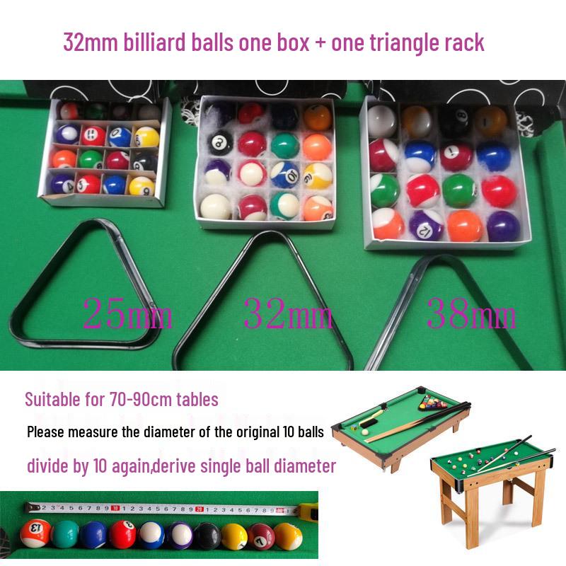 Mini Conjunto de Sinuca Infantil: Brinquedo Bola 8 Preto 25-44mm - Tamanho de Tênis de Mesa
