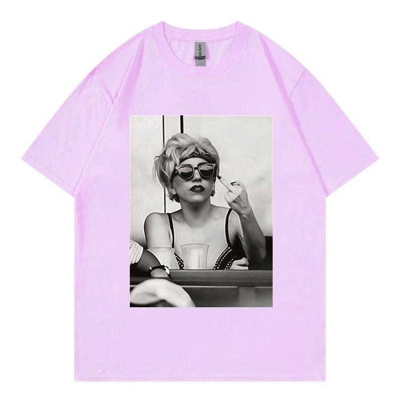 Singer Lady Gaga Merch T Shirt Men Women Clothing Harajuku Pop Music Short Sleeve Tshirt High Quality Cotton Oversized Tshirts