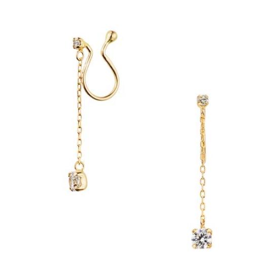 Earrings K10 Yellow Gold Diamond Swing GJVE0114 DI [Official] [Vendome Aoyama]