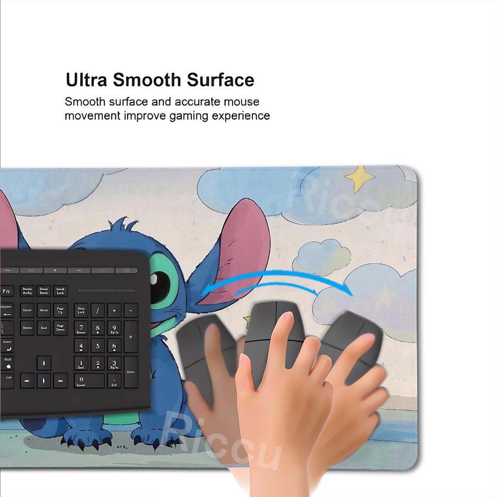 Cute Stitch Aesthetics Anime Mouse Pads XXL Computer Keyboard Carpet Gaming Offices Accessories Non-slip Mat Lockedge Rubber Pad