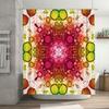Modern Bathroom Shower Curtain with Watercolor Floral Print Pink Yellow Orange Red Green Colorful Design Artistic Shower Panels
