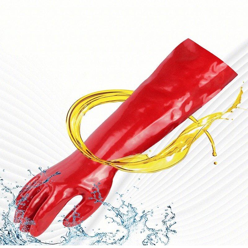 Miling Red PVC Chemical-Resistant Gloves