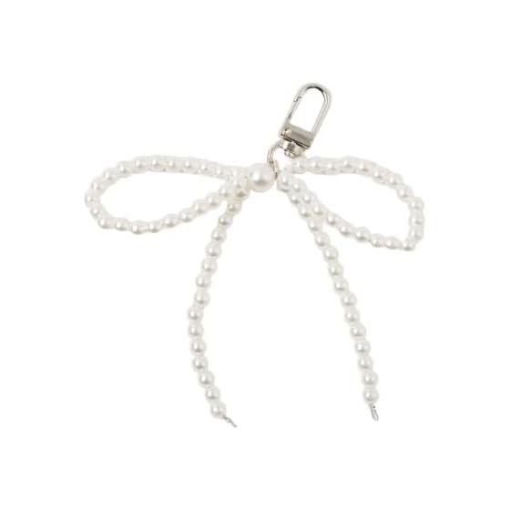 [Wego] Simple Pearl Ribbon Keychain Accessory Casual Girly Casual Gift Present Ladies