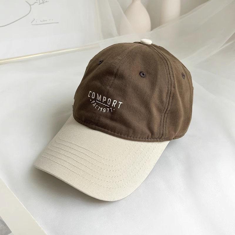 Women Embroidery Letters Baseball Cap Japanese Korean Patchwork Cotton Peaked Caps Female Girl Outdoor Sports Sunshade Hat