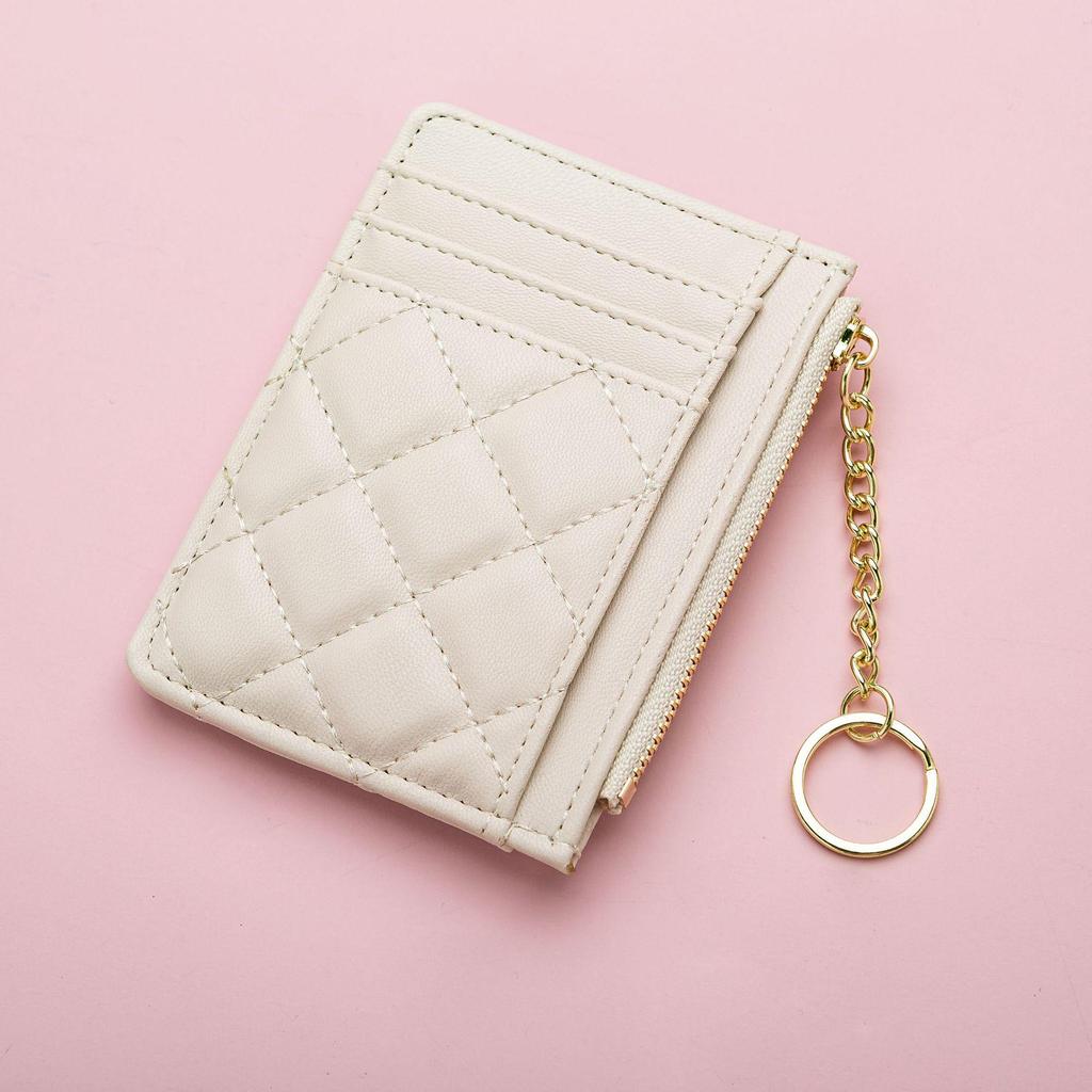 Diamond Lattice Women's Leather Wallet: Soft Texture, Multi-Card Slots, ID Holder, Anti-Demagnetization, Light Luxury Coin Purse.