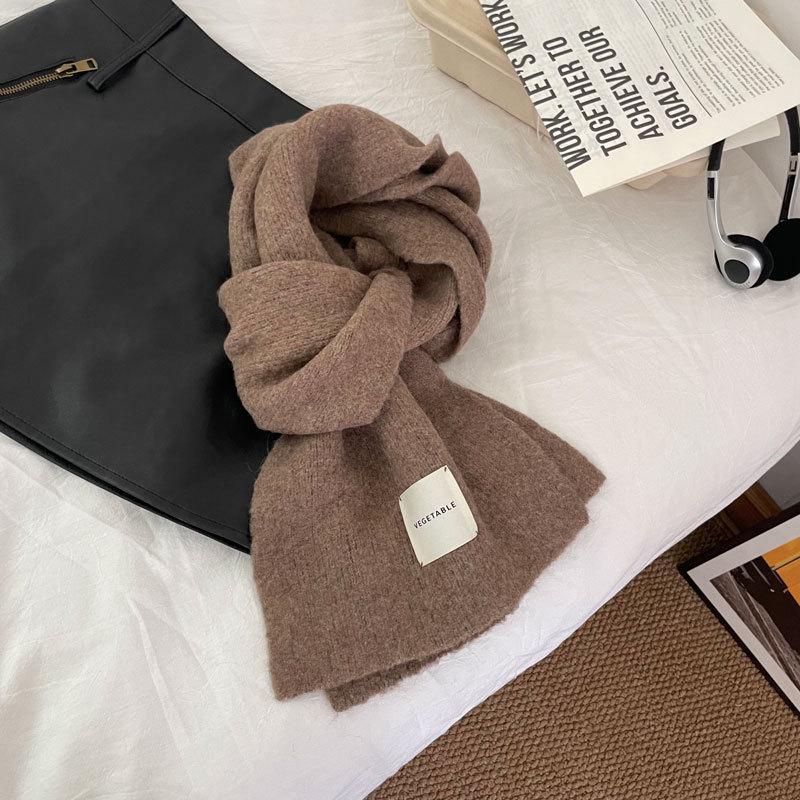 Korean Style Faux Cashmere Snood: Unisex Versatile Solid Color Scarf Shawl for Autumn and Winter