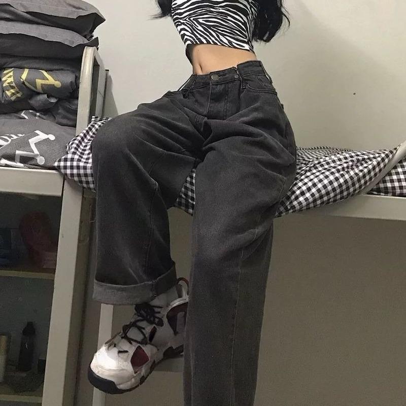 Women's Casual Loose Jeans New All Match High Waist Street Clothing Fashion Wide Leg Trousers for Woman