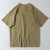 Japanese-Style Pure Cotton Versatile Loose Spliced Short-Sleeve T-Shirt for Men with 3D Cut and Mesh Pockets Casual Half-Sleeve Shirt