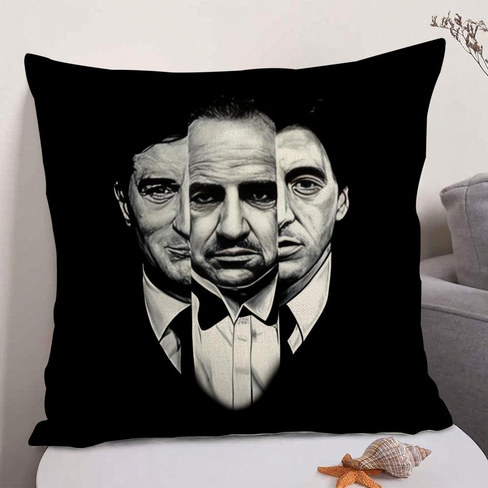 Classic Movie GGodfather Cushion Cover Natural Linen Organic Fabric DoubleSided Printing Sofa Home Decor Gift Pillow Case